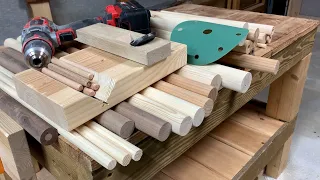 How to Make Large Dowels with Hand Plane & Drill Driver / Woodworking