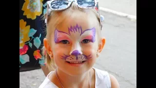 Лёгкий аквагрим кошка Easy face painting cat