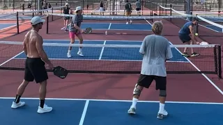 Pickleball game with tennis pro at Naples pickleball center