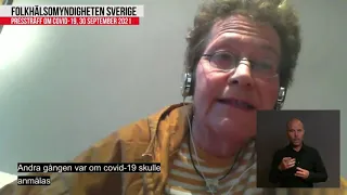 Presskonferens Folkhälsomyndigheten 2021-09-30 | Lena Einhorn