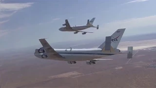 NASA's Two Modified 747 Shuttle Carrier Aircraft Flying in Formation