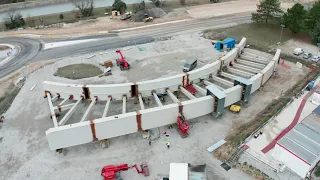 A51 : pose de la charpente métallique du futur pont sur le chantier de l’échangeur de Cadarache