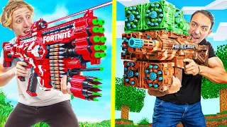 Nerf Fortnite vs Nerf Minecraft !