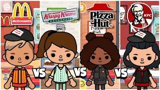 McDONALDS 🍔 VS KFC 🍗 VS PIZZA HUT 🍕VS KRISPY KREME 🍩 TOCA LIFE WORLD 🌎