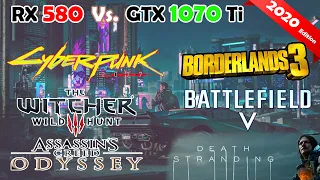 RX 580 vs GTX 1070 Ti Latest Driver !!!  + 6 Games | in 2020 | Ryzen 5 3600