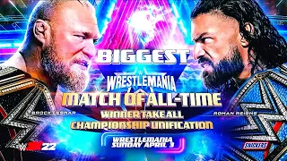 WWE Wrestlemania 38 Brock Lesnar vs Roman Reigns Official Match Card