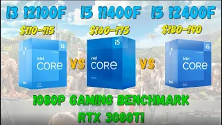 Intel Core I3 12100/12100F vs I5 11400/11400F vs I5 12400/12400F gaming benchmark!