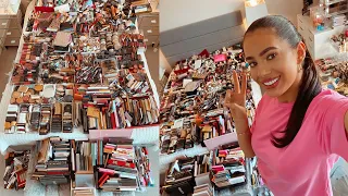 BIGGEST MAKEUP DECLUTTER EVER!!! ORGANIZING AND GETTING RID OF HALF OF MY MAKEUP COLLECTION!!