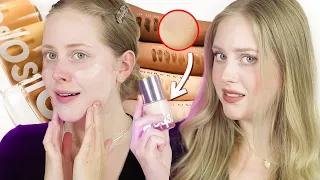 It's giving curdled milk...New Glossier Stretch Foundation Tested