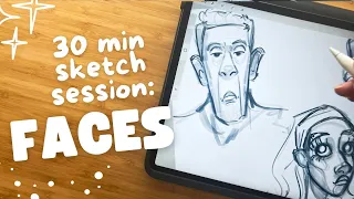 drawing quick simple faces ✏️ drawing session #02