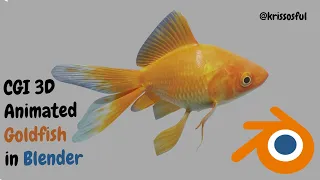 CGI 3D Animated Animal in Blender, Goldfish