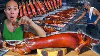 COOKING WHOLE LECHON BABOY ROASTED SUCKLING PIG! Filipino Street Food in Metro Manila, Philippines