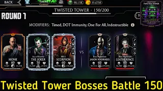 Twisted Non Fatal Tower Bosses Battle 150 Fight + Reward | Boss Nightmare | MK Mobile