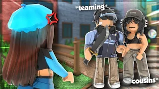 OUR *COUSINS* JOINED US IN MM2... (ROBLOX VOICECHAT)