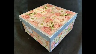 Flower Box - Decoupaging A Cardboard Box With Napkins (Mod-Podge)