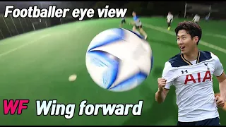 Footballer WF Wing forward eye view