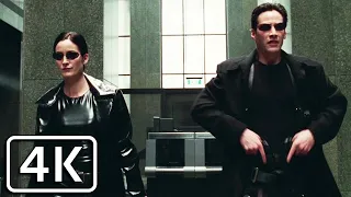 The Matrix - "Guns, lots of guns" Neo and Trinity Shootout Scene [4K]
