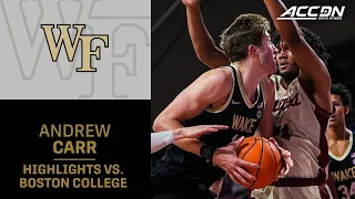 Wake Forest's Andrew Carr Goes For 20 & 10 In BC Win