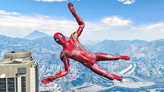 GTA 5 - Iron Spider-Man Jumps/Fails - Epic Ragdolls (Euphoria Physics) Ep.189