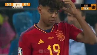 16 YEAR OLD CHILD LAMINE YAMAL DEBUTS IN SPAIN AND SCORES A GOAL