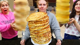 LAST TO MAKE PANCAKES, TALLEST PANCAKE TOWER WINS!