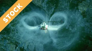 Aerial Helicopter Vortex Stock Footage, Luftaufnahme von Helikopter mit Luftwirbel, 4K, 6K, Vortexes