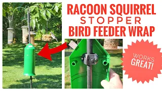 How To Stop Squirrel & Racoon in Bird Feeder Pole Wrap by Iprimio Review    Works Great!