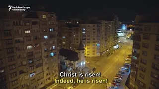 Romanians Celebrate From Their Windows During Orthodox Easter Vigil