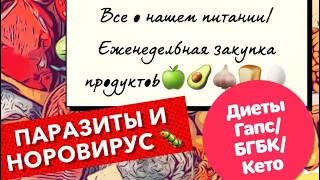 Все о нашем питании/Еженедельная закупка продуктов/Паразиты и норовирус/ Диеты БГБК, Кето и Гапс