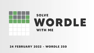 Wordle 250 - 24 February 2020 (only got green blocks!)