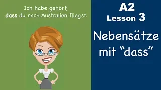 Learn German | Konjunktion "dass" | Nebensatz | German for beginners | A2 - Lesson 3