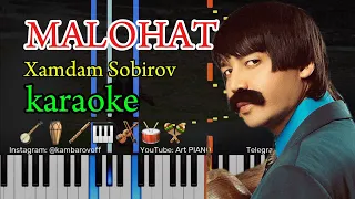 Xamdam Sobirov - MALOHAT(Lyrics) KAEAOKE • QOʻSHIQ MATNI • biz kezgan adirlar gulladi  караоке