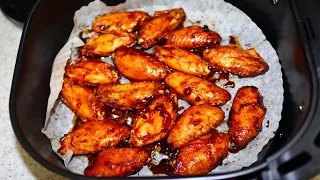 Air Fry Soy Sauce Chicken Wings (MUST TRY!) | How To Make Healthy Chicken With No Oil Recipe