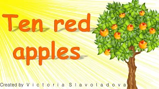 the song for kids "ten red apples". learn numbers in English