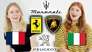 French vs. Italy Luxury Car Brand Names pronunciation Comparsion!!