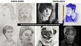 My Drawing Progress (2003-2021) | 18 Years of my Portrait Art Journey