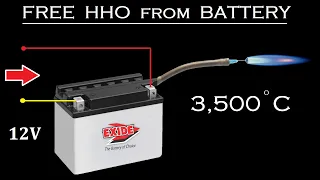 12V UPS Battery powered Free HHO Generator | How to make Hydrogen Flame