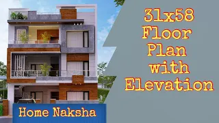 31x58 House Plan  Elevation  Front View Naksha  31x58 House plan