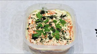Рыбный салат с килькой в томатном соусе / Очень вкусный рыбный салат из консервы и фасоли