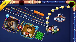 Starry Night 3 Cue Level Max 🙀 I met Gaming With K on 9 ball pool 😍 Pro 8 ball pool