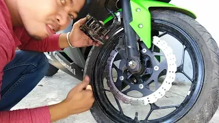 Kawasaki Ninja 300 - How to change front brake pad of Ninja? (Tagalog) 2018