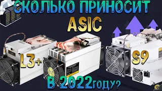 СКОЛЬКО ПРИНОСИТ ASIC - L3+ и S9 В 2022 Году?