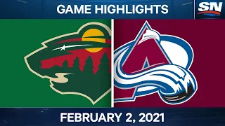 NHL Game Highlights | Wild vs. Avalanche - Feb. 2, 2021