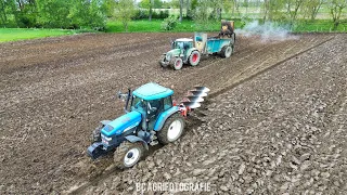 Spreading manure & ploughing - 2024 | New Holland TM120 & Fendt 820 | melkveebedrijf Vandewouw