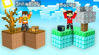 OGROMNY POJEDYNEK W NIEBIE BAZA DIRT vs BAZA DIAMENT w Minecraft!