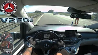 Mercedes Benz V250d Top Speed Acceleration on No Speed Limit Autobahn POV Drive