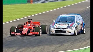 Ferrari F1 2018 vs Ford Focus WRC 2001 - Monza