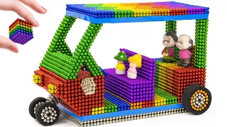 DIY - How To Make Electric Rickshaw (Tuk Tuk) From Magnetic Balls| ASMR Videos| DIY Magnet Challenge