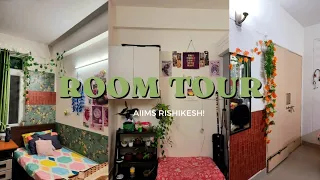 HOSTEL ROOM TOUR❤||AIIMS RISHIKESH🌸||pinterest inspired💫, single room finally😮‍💨...