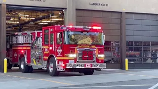 [Seattle Fire Department] Engine 25, 17, Ladder 9 Responding! (With Horn!)